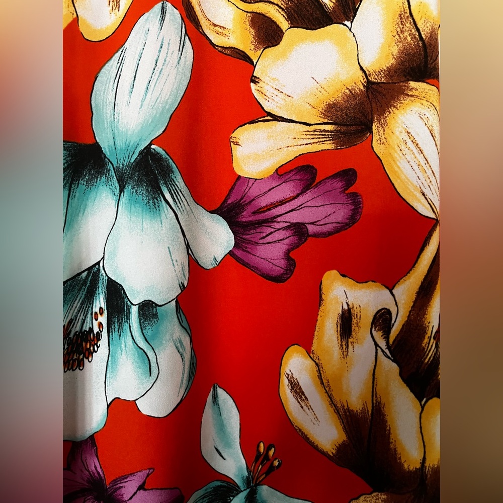 NWT Chicos Women's Tropical print-iris sleeveless sweater tank Sz 1 (M/8) - Picture 4 of 12